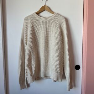 Men’s Banana Republic Purl Knit Creme Colored Crew Neck Sweater XL